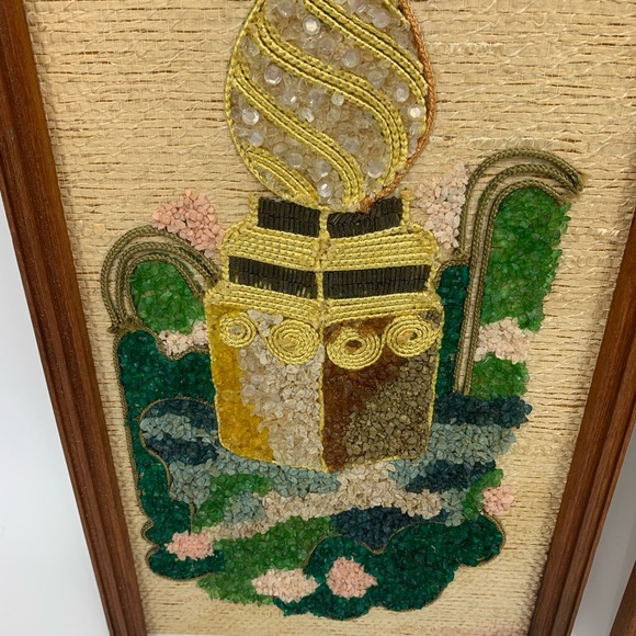 Vintage wall art pebble gravel rock art retro - Picture 5 of 8